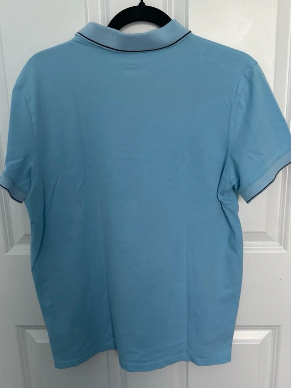 Calvin Klein Jeans Sky Blue Polo with Contrast Tipping Slim Fit Sz Large